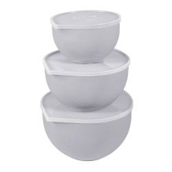 4goodz Mengkom met Schenktuit en Deksel set van 3 Stuks - Wit - 1,2,3L