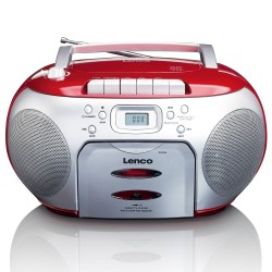 Radio Cassette en CD speler - Rood Lenco SCD-410RD Rood-Zilver