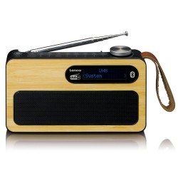DAB+/FM radio Bluetooth® Lenco PDR-040BAMBOOBK Zwart