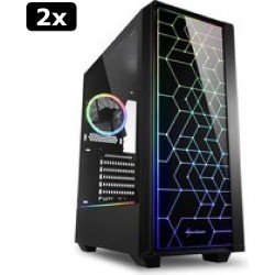 2x Sharkoon RGB LIT 100 Midi Tower Zwart