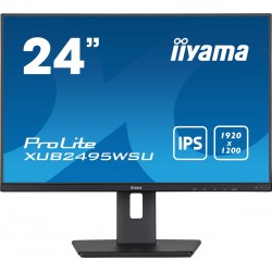 24", IPS, 1920x1200, 300cd/m², 5 ms,, VGA, HDMI, DisplayPort, AC 100 - 240V, 50/60Hz, 2 x 2 W, zwart