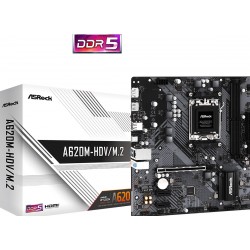 Asrock A620M-HDV/M.2 - Moederbord - Micro-ATX - Socket AM5 - AMD A620 - DDR5 - Realtek ALC897 - 1 Gbps LAN