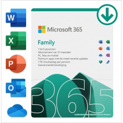 Microsoft 365 Family (12 maanden/6 apparaten) Digitale licentie Software